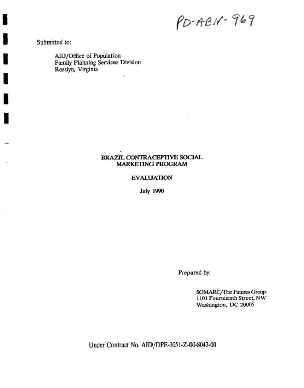 Brazil contraceptive social marketing program : evaluation