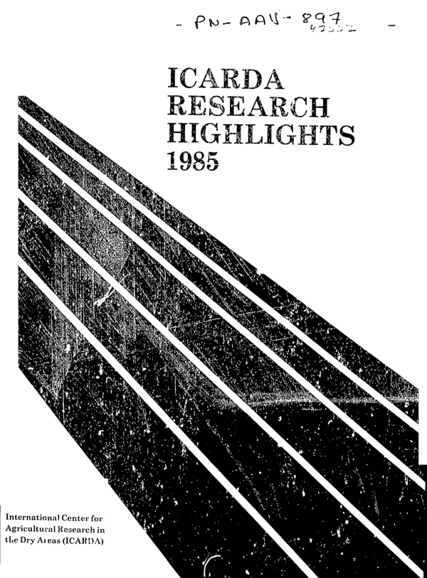 ICARDA research highlights, 1985
