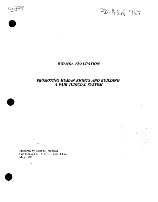 Rwanda evaluation : promoting human rights and building a fair judicial system