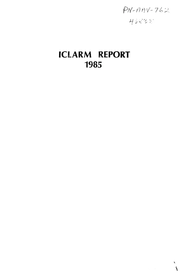 ICLARM report, 1985