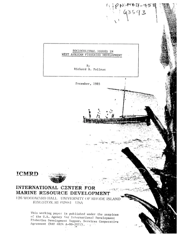 Sociocultural issues in West African fisheries development