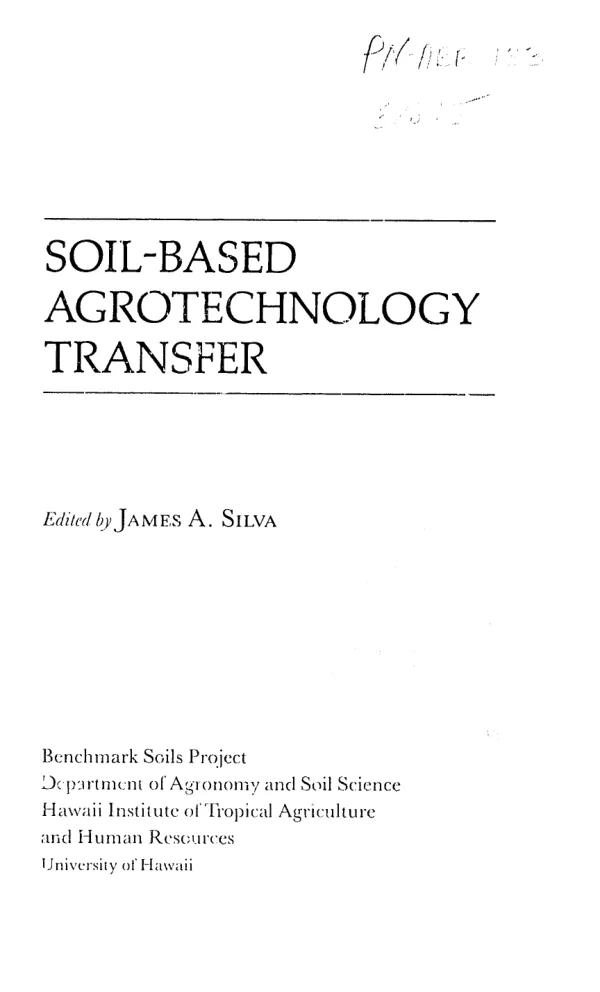 Soil-based agrotechnology transfer