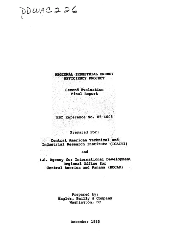 Regional industrial energy efficiency project : second evaluation, final report