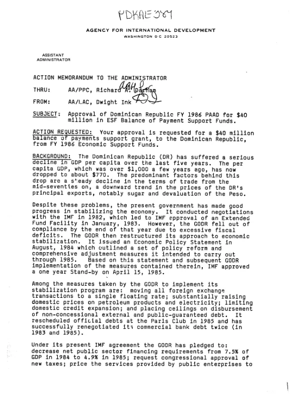 Dominican Republic : cash transfer, amendment no. 2
