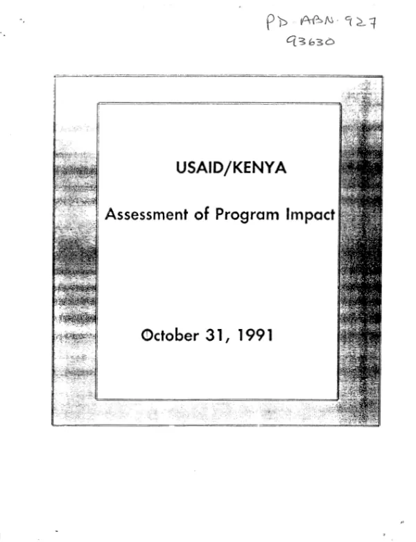 USAID/Kenya : assessment of program impact [FY91]