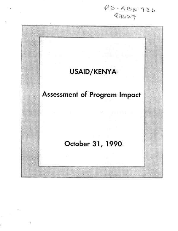 USAID/Kenya : assessment of program impact [FY 90]