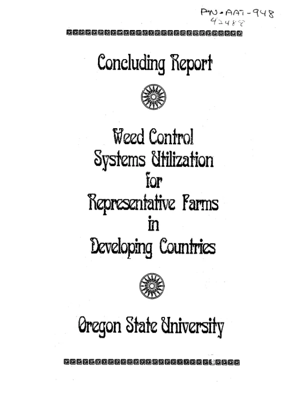 Concluding report : weed control systems utilization for representative farms in developing countries