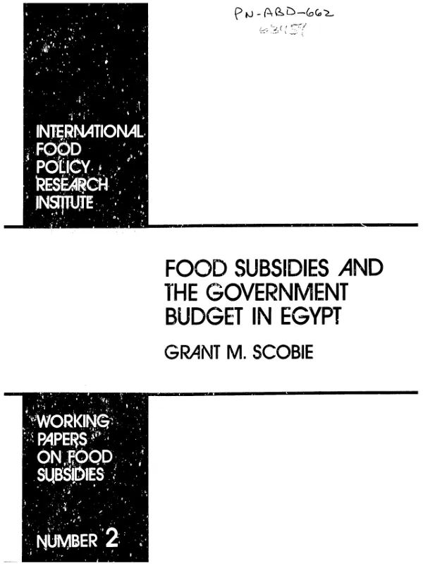 Food subsidies and the government budget in Egypt
