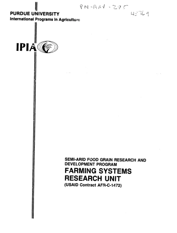 Developing and evaluating new agricultural technology for the Sahel : a case study in Burkina-Faso