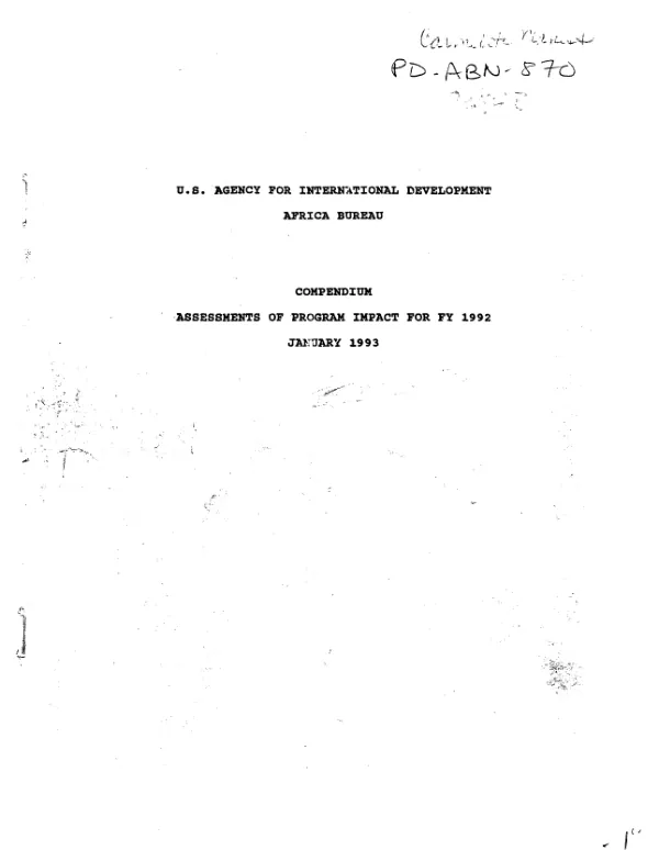US Agency for International Development, Africa Bureau : compendium -- assessment of program impact for FY 1992