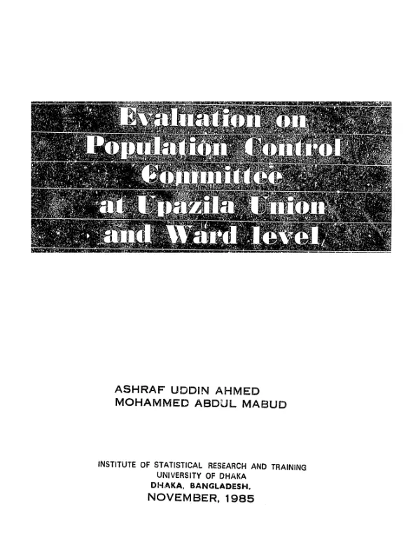 Evaluation on population control committee at upazila union and ward level