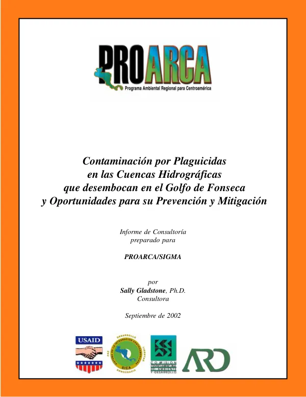 Contaminacion por plaguicidas en las cuencas hidrograficas que desembocan en el Golfo de Fonseca y oportunidades para su prevencion y mitigacion