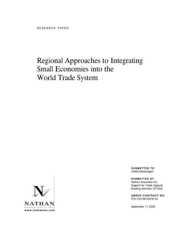 Regional approaches to integrating small economies into the world trade system