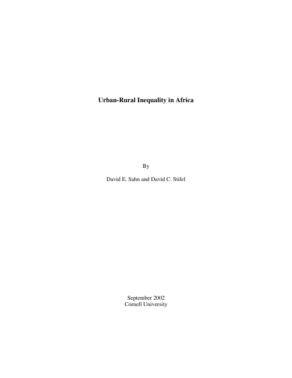 Urban-rural inequality in Africa