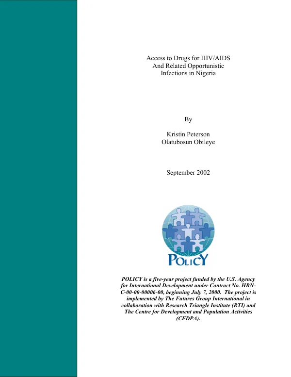 Access to drugs for HIV/AIDS and related opportunistic infections in Nigeria