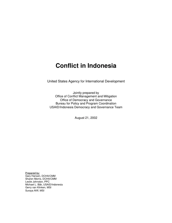 Conflict in Indonesia