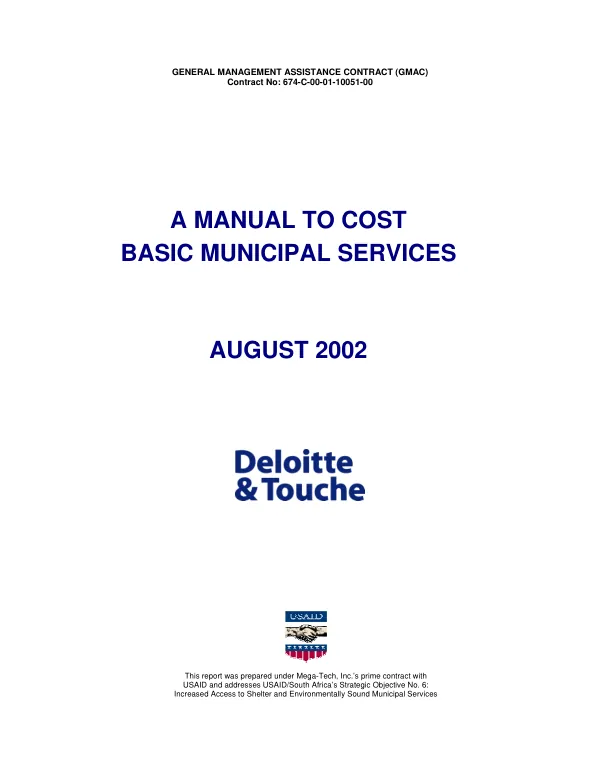 A manual to cost basic municipal services