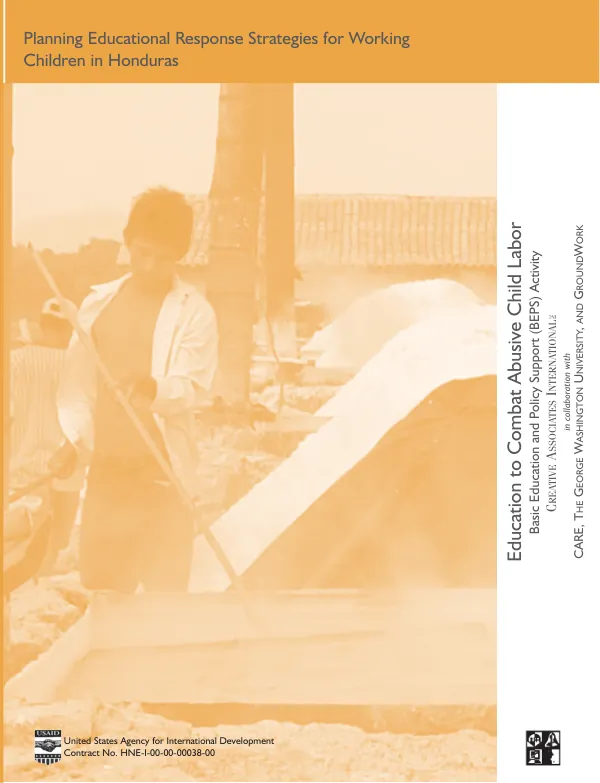 Education to combat abusive child labor : planning educational response strategies for working children in Honduras