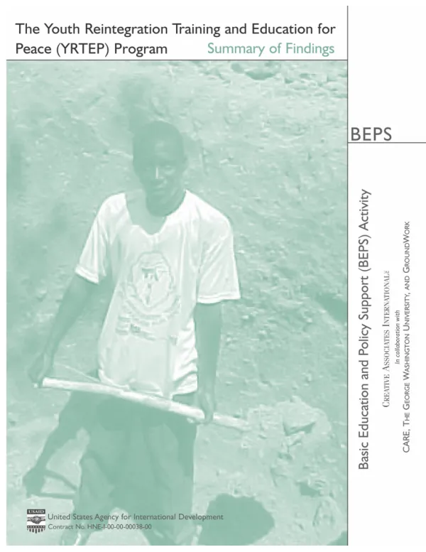 Youth reintegration training and education for peace (YRTEP) program : summary of findings