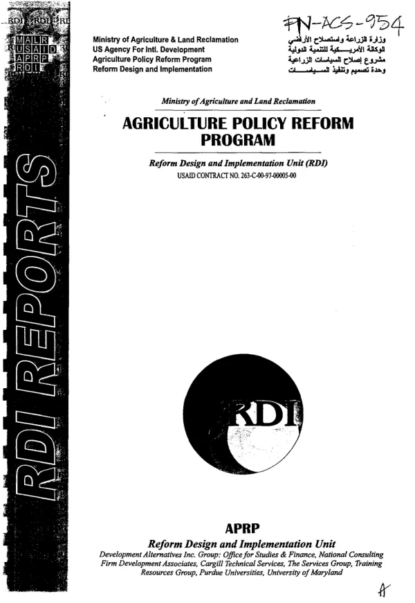 Policy issues in beef and dairy production and marketing in Egypt