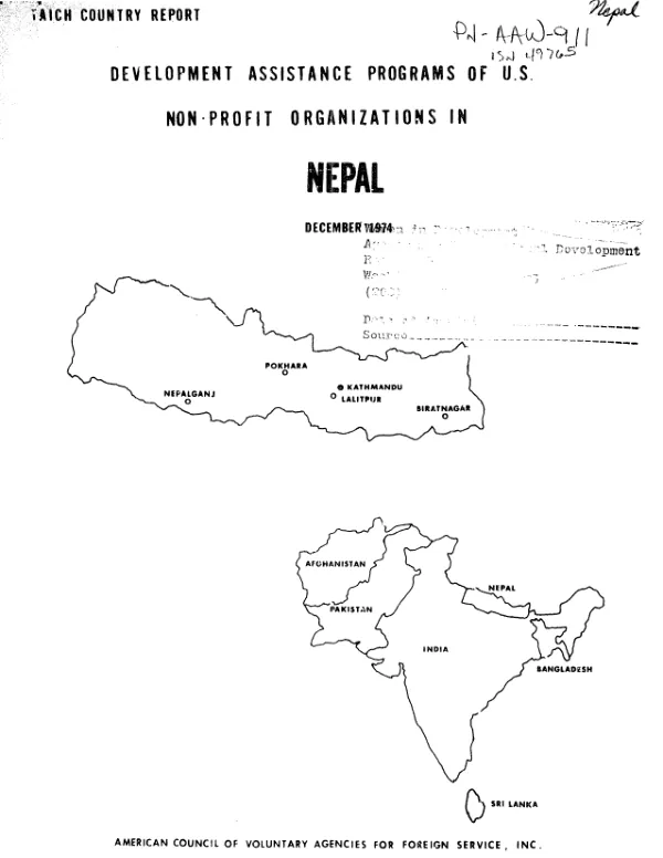 Development assistance programs of US non-profit organizations in Nepal
