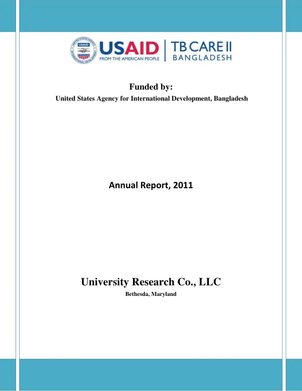 USAID TB CARE II Bangladesh Annual Report, 2011