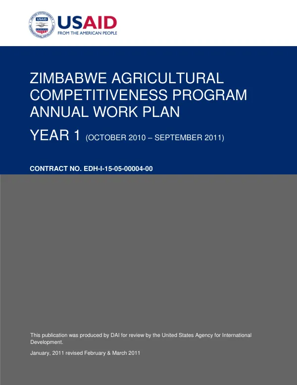 Annual work plan year 1 (October 2010 – September 2011)