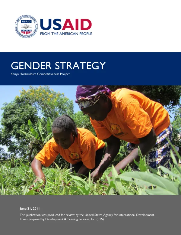 Gender Strategy - Kenya Horticulture Competitiveness Project