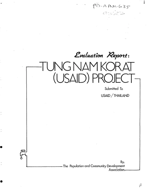 Evaluation report : Tungnam Korat [rainwater collection and storage] project