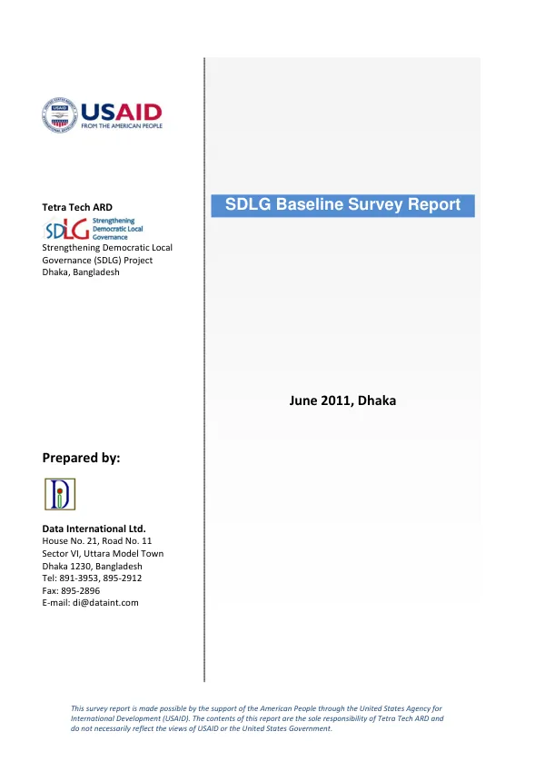 Strengthening Democratic Local Governance (SDLG) Project - Baseline Survey Report
