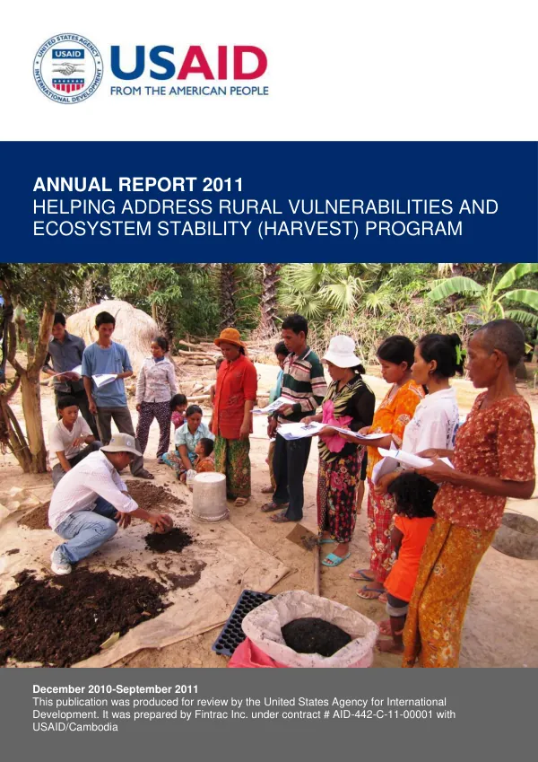 Cambodia HARVEST Program Annual Report 2011