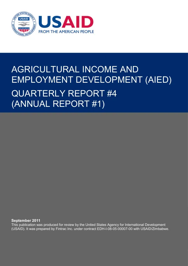 Zim-AIED Year 1 Annual Report: 2010-2011