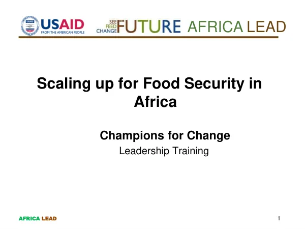 Scaling up for Food Security in Africa Champions for Change Leadership Training
