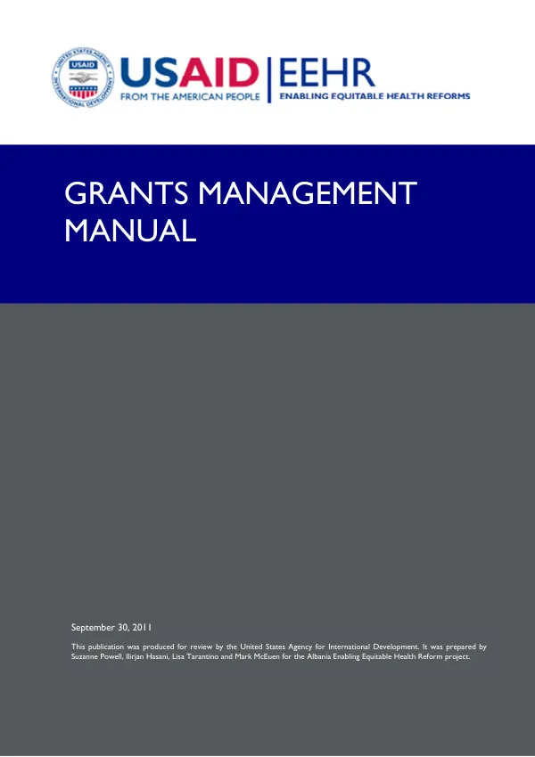 Grants Management Manual