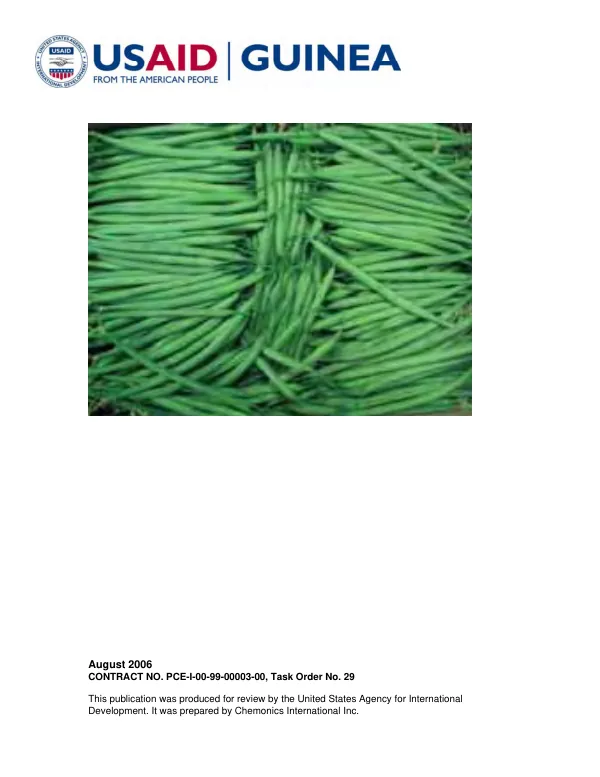 The extra thin green bean of Guinea : perspectives on exportation