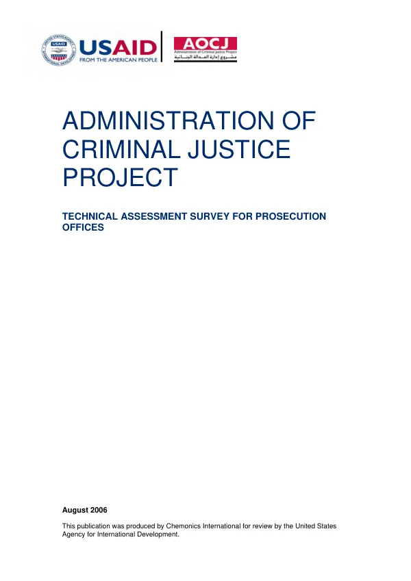 Technical assessment survey for prosecution offices