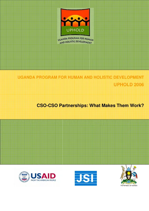 CSO-CSO partnerships : what makes them work?