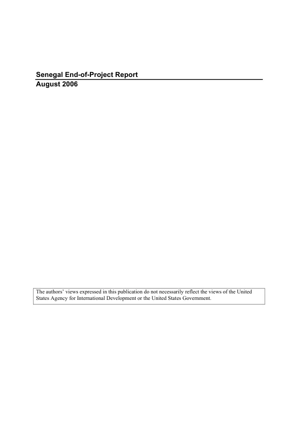 Senegal end-of-project report