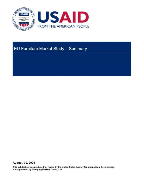 EU furniture market study : summary