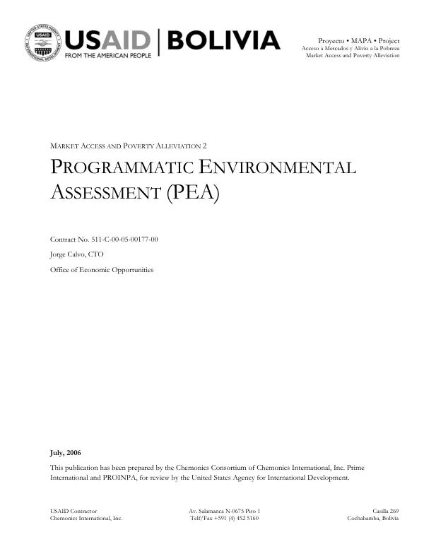 Programmatic environmental assessment (PEA)