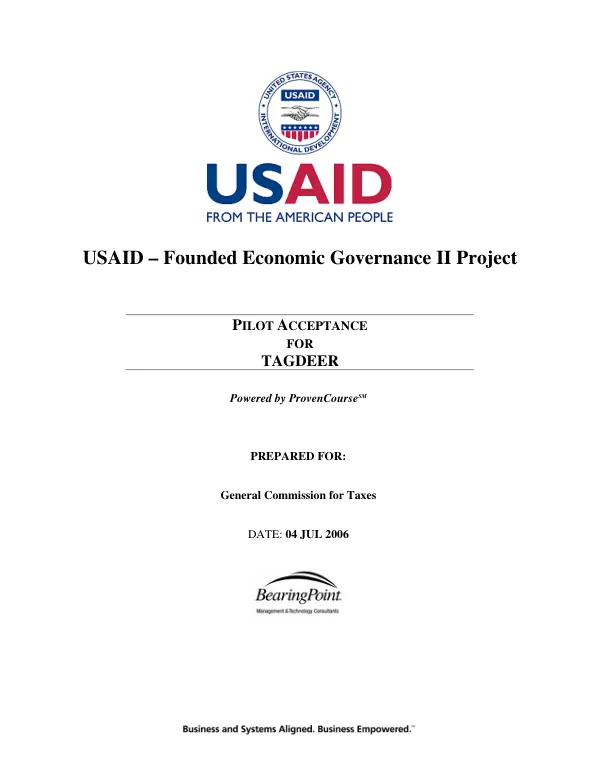 pilot acceptance to TAGDEER
