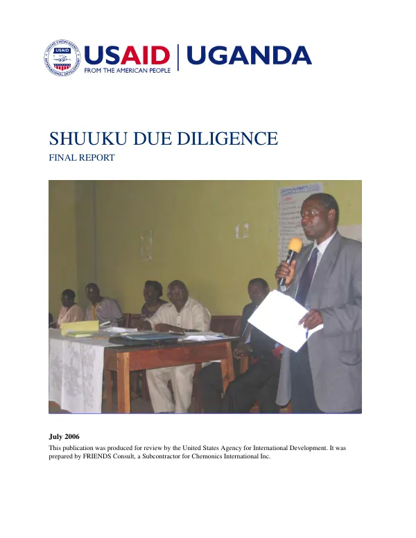 Shuuku due diligence : final report