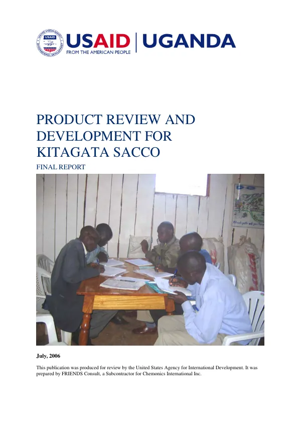 Product review and development for Kitagata SACCO : final report