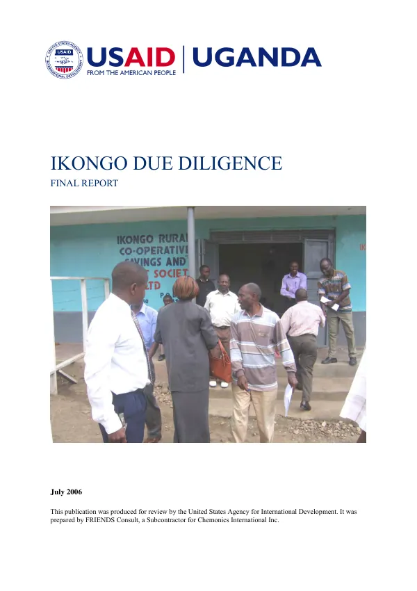 Ikongo due diligence : final report