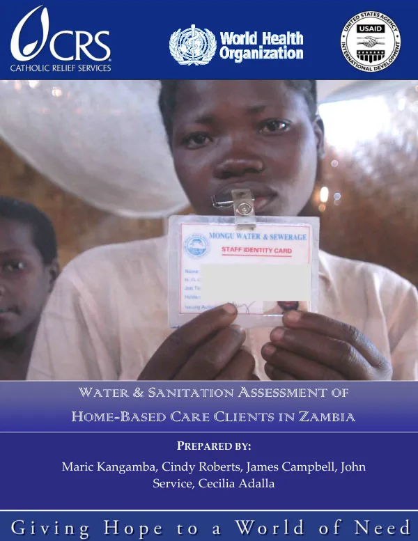 Water & sanitation assessment of home-based care clients in Zambia