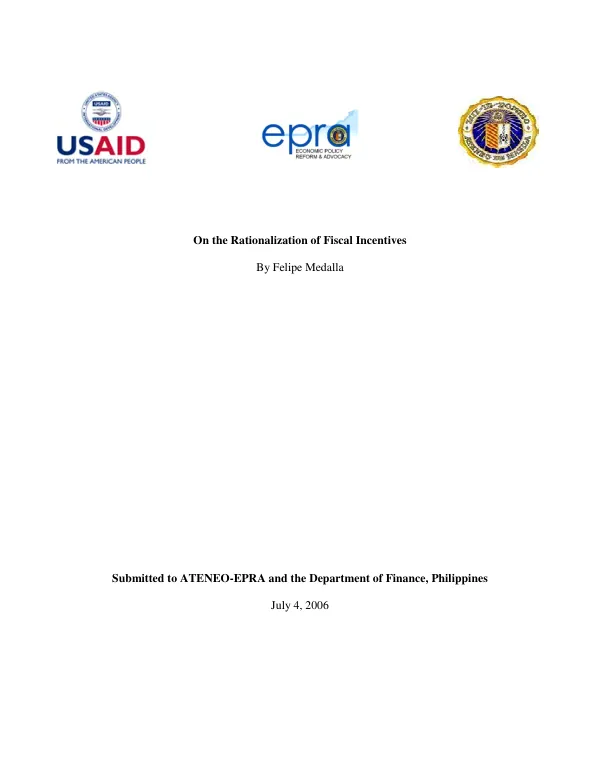 On the rationalization of fiscal incentives