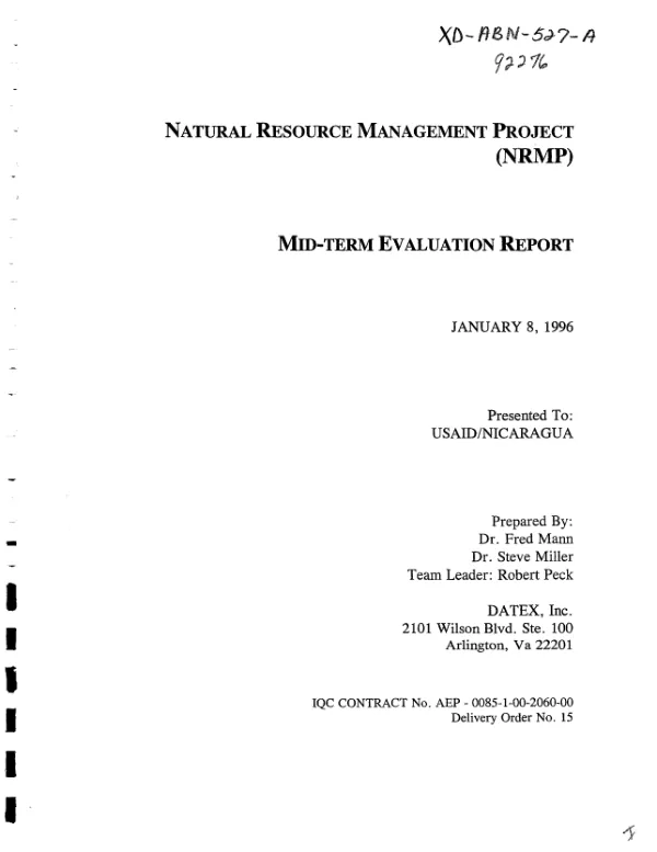 Natural resource management project (NRMP) : mid-term evaluation report