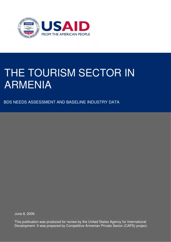 The tourism sector in Armenia : BDS needs assessment and baseline industry data