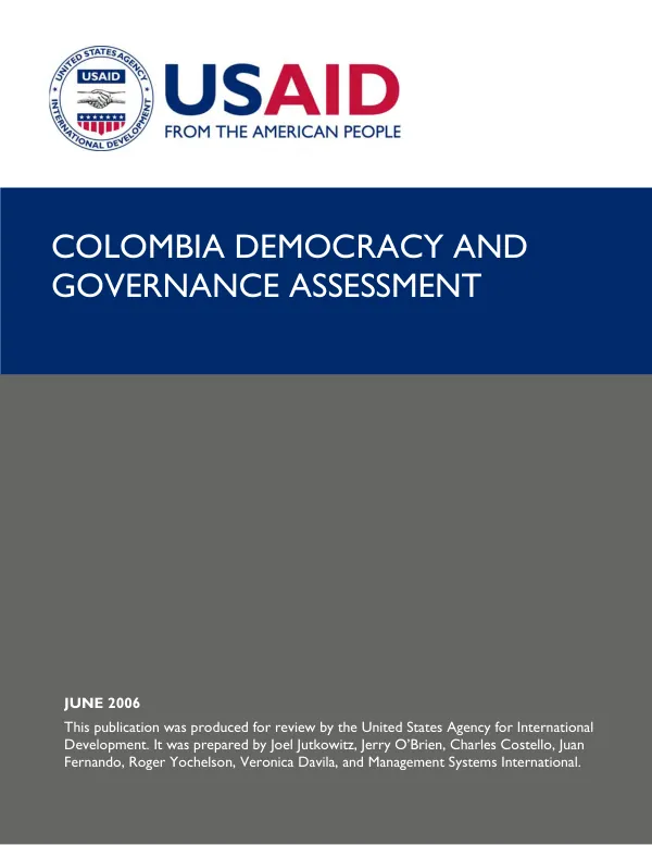 Colombia democracy and governance assessment