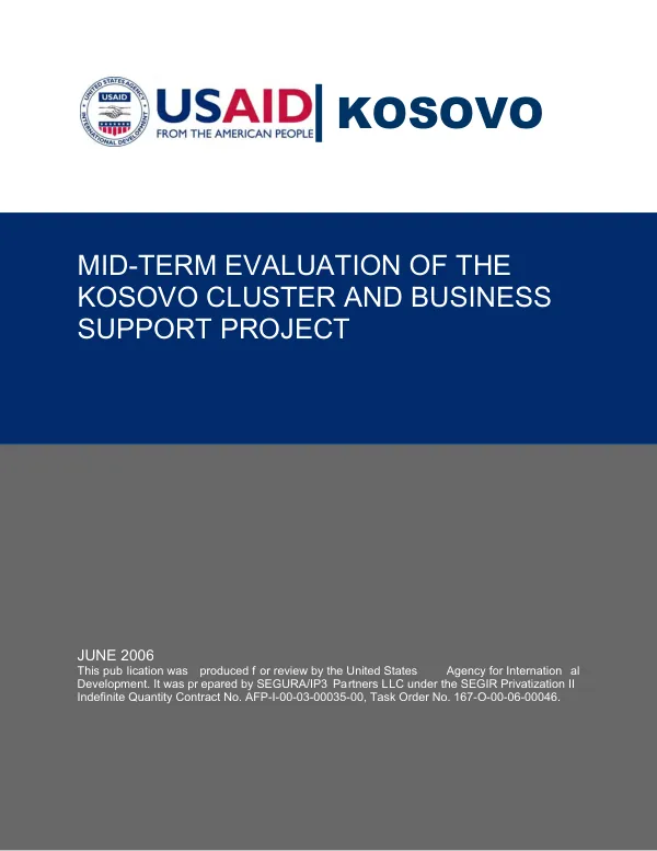 Mid-term evaluation of the Kosovo cluster and business support project